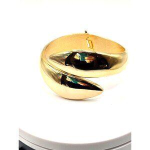 Pretty Hinged Gold Wrap Bangle Bracelet Vintage 8 inches